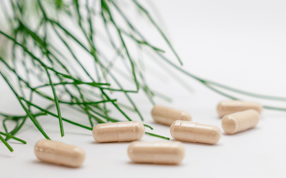 Healthy lifestyle with supplements and exercise